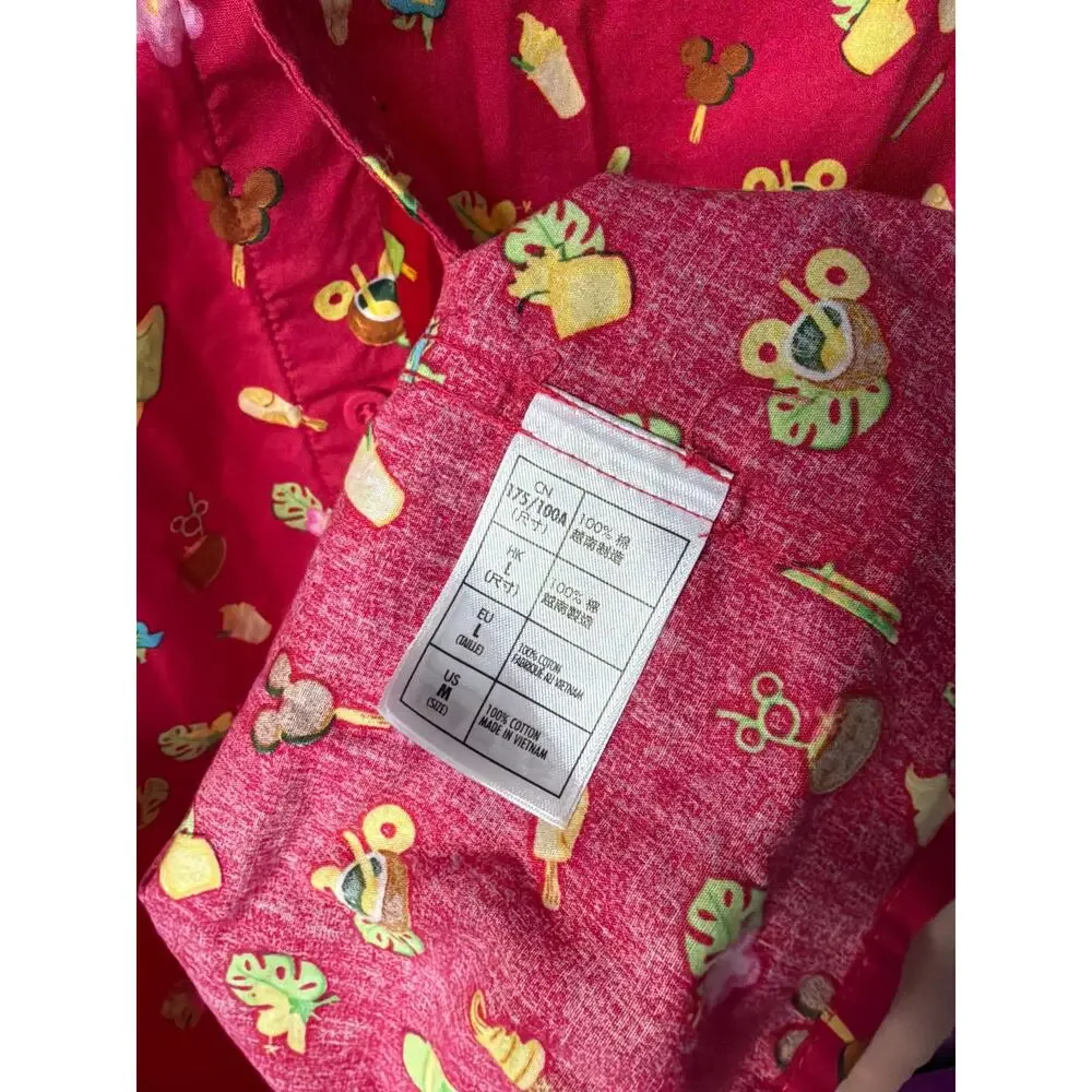 Disney Snack Print Button Down Shirt M Fun Vintage Inspired Resort - Picture 5 of 5